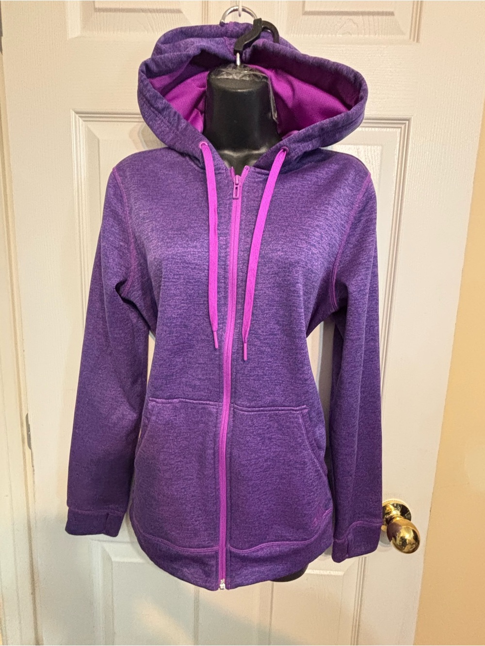 adidas Purple Hooded Zip Jacket with Pink Accents